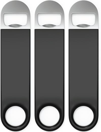 Flesopener voor in de bar - Bierflesopener - Snelle flesopener - Set van 3 - Roestvrij staal - 17.5 cm