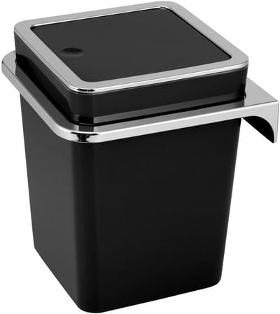 Kleine vierkante prullenbak met klapdeksel en wandmontage voor badkamer of keuken