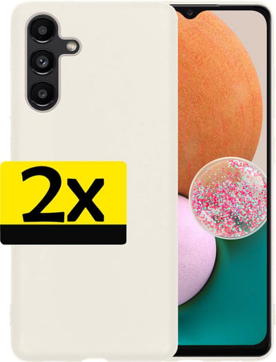 Hoesje - 2 Stuks - Geschikt voor Samsung Galaxy A13 5G - Sterk & Shockproof - Case Siliconen - Back Cover - Telefoon Hoes - Telefoonhoesjes - Wit