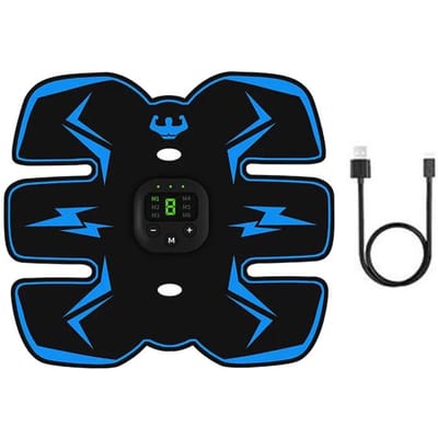 EMS Draadloze Spierstimulator Trainer Smart Fitness Buiktraining Elektrische Gewichtsverlies Stickers Body Slimming Massager black