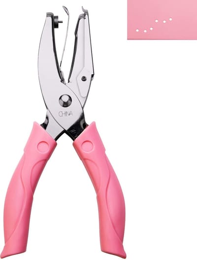 1,5 mm enkele ronde perforator met roze handvat voor kraftpapier