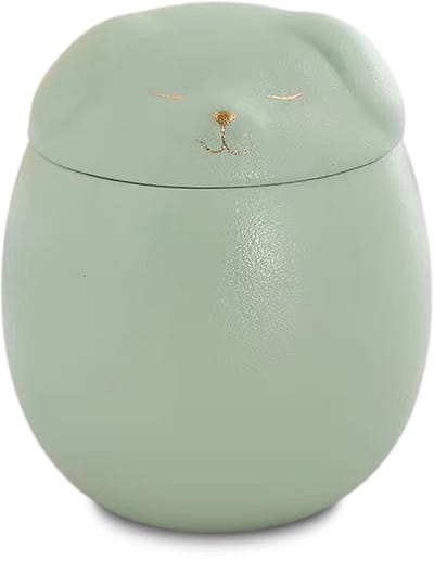 Akerz Mini Urn Hond & Kat Groen – Herinneringsurn Huisdier – 160 ml – Aluminium – Inclusief Beschermzakje – Voor Dierenas en Herinneringsas