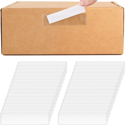 Zelfklevende Labelhouders, 32 Stuks, Transparante Labels voor Planken, 11 x 3 cm, Ideaal voor Supermarkten, Kasten en Kantoorgebruik