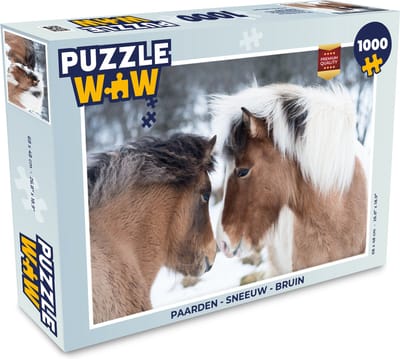 Puzzel Paarden - Sneeuw - Bruin - Legpuzzel - Puzzel 1000 stukjes volwassenen
