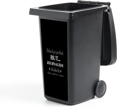 Container sticker Journalistiek - Media - Quotes - Zwart wit - Student - 44x98 cm - Kliko sticker