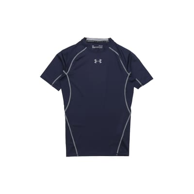 Under Armour Korte Mouw Sport Training Ademend Fitness Shirt Heren tops Marineblauw 1257468-410 M