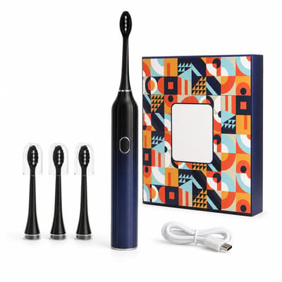 Gloovon® Elektrische Tandenborstel - Sonische - Voor Gevoelige Tanden & Tandvlees - 5 Standen & 120 Dagen Accu - USB-C - Met Timer - Zwart