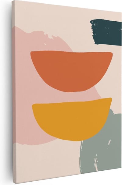 Artaza Canvas Schilderij Organische Vormen - 40x50 cm - Muurdecoratie Abstract - Wanddecoratie Woonkamer - Kamer Accessoires