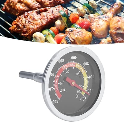 Nauwkeurige RVS BBQ Thermometer voor Oven en Barbecue, Temperatuurmeter tot 800℉ voor Perfect Gekookt Vlees