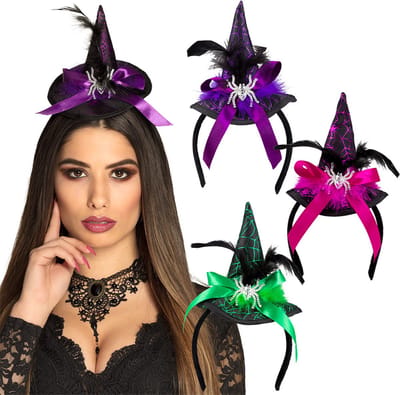 Boland - Diadeem heks Spindra - Één maat - Volwassenen - Vrouwen - Halloween accessoire - Horror