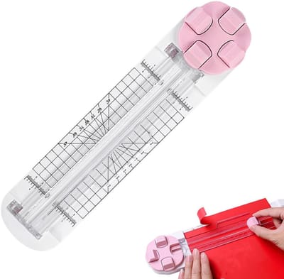 4 in 1 Papiersnijder - papiersnijder hefboom - papiersnijmachine - Foto-trimmermes - Inpakpapier - Papercutter - Paper Cutter -Rechte/Golvende/Stippellijnen/Vouwlijnen - Voor creatieve vrijetijdscrapbooking fabric cartonnage creatieve loisirs