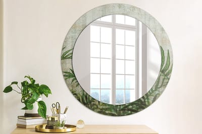 Coloray Bedrukte Spiegel - Varenbladeren Spiegel Met Print - 70 cm - Groente Bedrukte Spiegel - Spiegel Met Print - Wandspiegel Met Print - Wandspiegel Decoratieve Print