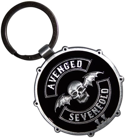 Avenged Sevenfold - Deathbat Crest Drum Double-Sided Sleutelhanger - Zwart/Zilverkleurig