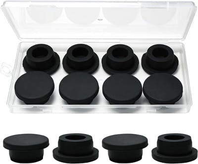Rubberen Pluggen - Gatdopjes T-Type - Gaten Afsluiten - Waterdicht en Flexibel - 8 Stuks 23.5 mm - Zwart