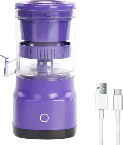 Elektrische Citruspers - Draagbare Sapcentrifuge - Snel Sap Maken - 99% Sapopbrengst - Compact Ontwerp - Paars