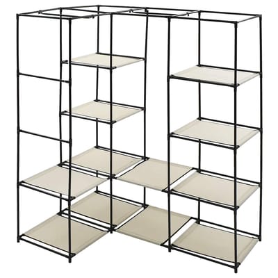 vidaXL - Hoekkledingkast - 130x87x169 - cm - crème