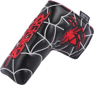 SHABIER Zwarte Golf Blade Head Cover met de Rode Spin Ontwerp voor Blade Golf Putter Head Cover