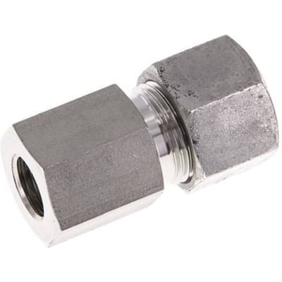 G 1/4'' x 12S RVS Rechte Snijring Koppeling 630 Bar DIN 2353 - FL2S-FC-ST-014G-12-S