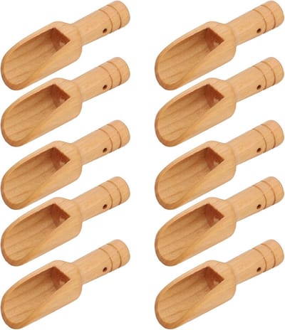 Kleine Theelepeltjes - 10 stuks - Doseerlepel - Mini Houten Lepels - Houten Schepjes - lepels voor kruiden en thee - Lepels Voor Keuken, Koken, Kruiden, Koffie, Thee, Suiker, Zout - 2.3*7.8cm