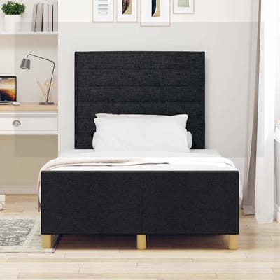 vidaXL - Bedframe - met - hoofdeinde - Zwart - 120 - x - 190 - cm - Stof