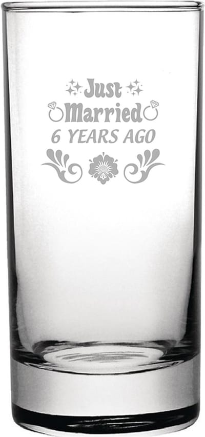 Gegraveerde longdrinkglas 28,5cl Just Married 6 years ago