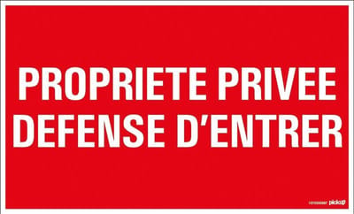 Pickup bord 33x22 cm - Propriete privee Defense d'entree