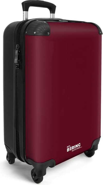 NoBoringSuitcases.com® - Rode handbagage koffer lichtgewicht - Bordeaux rood - Reiskoffer trolley voor volwassenen - Rolkoffer met wieltjes - Carryon suitcase - Past binnen 55x40x20 en 55x35x25