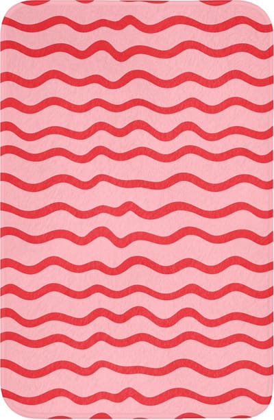 WC mat 40x60 cm - Antislip - Speels - Patroon - Rood - Toiletmat - Vloermat - Douchemat - Toilet tapijt - Toiletmatten