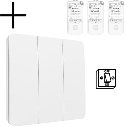 Draadloze Wandschakelaar | Wifi | App bediening | Opbouw | Aan/Uit en dimmer | Compatibel Google Alexa | Wit
