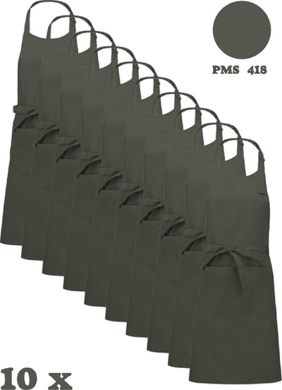 Awesome-Gifts - Horeca schort - Keukenschort - Kookschort - Barbecueschort - onbedrukt - 76 x 90 cm - per 10 stuks - Green Olive