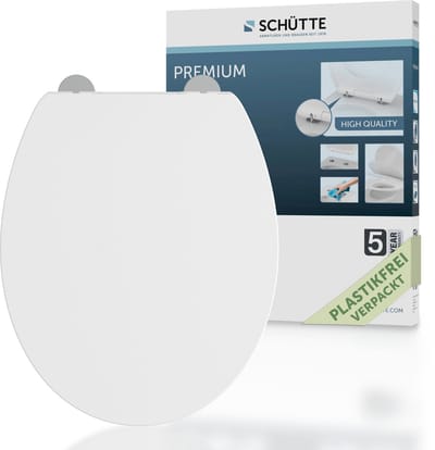 SCHÜTTE WC-Bril 82630 SLIM WHITE Duroplast - Met valrem - Afneembaar - Belastbaar tot 250 KG