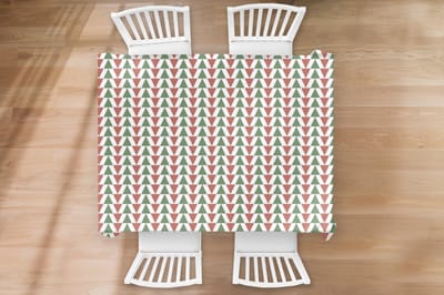 Kerst Tafelkleed - Kerstmis Decoratie - Tafellaken - Kerst - Patronen - Driehoek - 170x130 cm - Kerstmis Versiering - Tafeldecoratie Kerstmis - Kerstdecoratie tafel - Tafelversiering