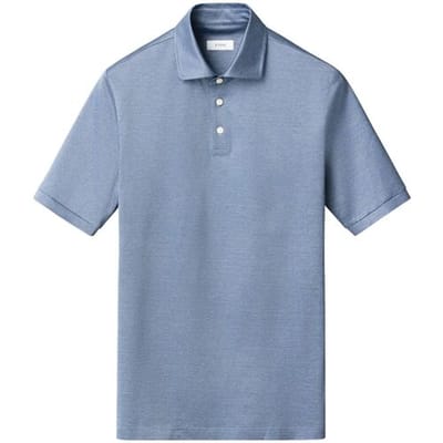 Eton Jacquard Filo di Scozia Polo Shirt Licht Blauw / male