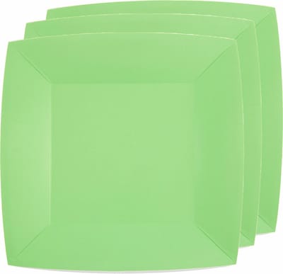 Santex Bordjes karton - 10x - vierkant - mintgroen - 23 x 23 cm - feestbordjes