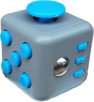 Kwalitatieve Fidget Cube / FriemelKubus | Anti Stress Speelgoed | Fidget Toy - Grijs-Blauw - AWR