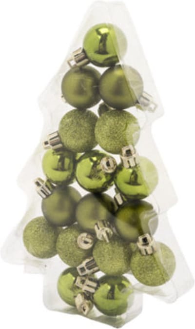 Kerstbal x17 - dia.3cm - groen
