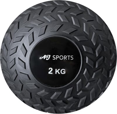 AJ-Sports Slam ball 2kg - Medicijnbal - Medicine bal - Wall ball - Met extra Grip - Zwart