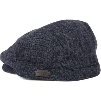 Barbour Barlow Flat Cap Herringbone Donkerblauw (navy) - Maat M - Heren
