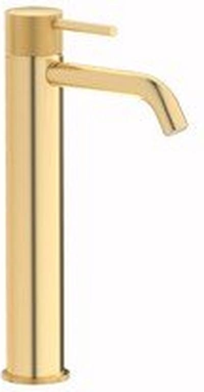 Plieger Roma wastafelkraan verhoogd met waste 27.2cm geborsteld goud