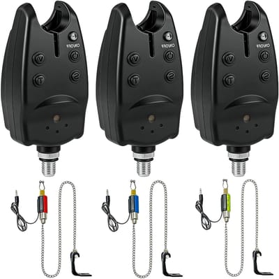Draadloze Karpervisserij Set met 3 Stuks, Inclusief Bijtindicatoren en LED Swinger voor Nacht- en Meervisserij, Perfecte Vissen Accessoires met Geluidsalarm