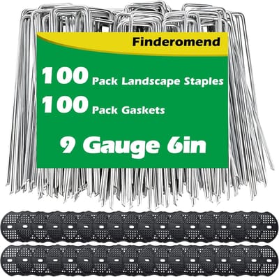 Landschapsnietjes Set - Tuinpinnen Pakket - Bodem Beveiligen - Roestbestendig Staal - 100 Stuks 6 Inch - Zilver
