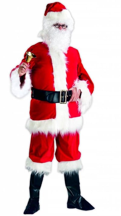 Luxe kerstman pak rood