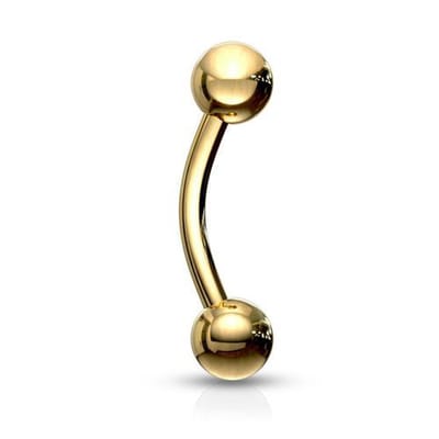 Piercing curved rond basis extern 1.2x6x3 - goud - LMPiercings