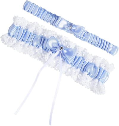 2 Stuks Blauwe Kousenbanden voor Bruid - Kant Bruiloft Accessoires, Bruidsdouche en Feestdecoratie