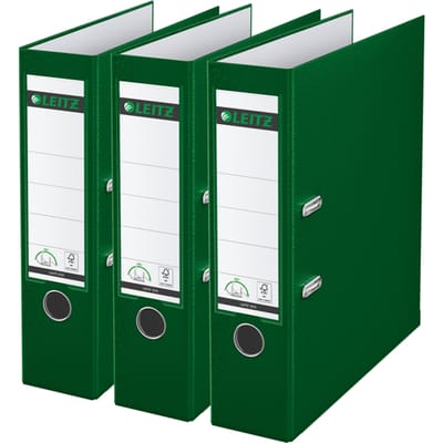 Leitz 180° Ordner PP A4 - Rugbreedte van 80mm - Voordeelverpakking (3 stuks) - Groen