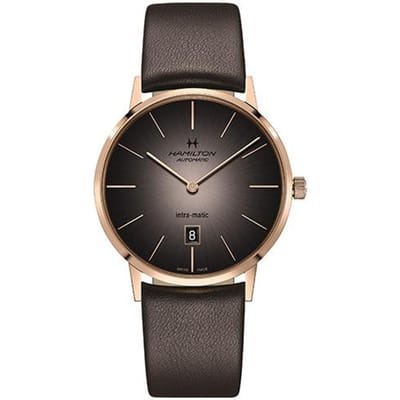 Hamilton American Classic Serie Automatisch Mechanisch Uurwerk Ultra Dunne Automatische Horloge Casual Veelzijdig Herenhorloge Herenhorloges H38745501 Brown gray