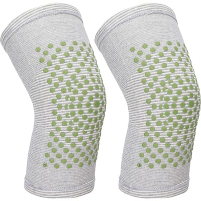 1 Paar Koudebestendige Verwarmende Kniebeschermer Elastisch Gebreid Sport Gewrichtsbescherming Kniebeschermer SleeveGrijs grijze kleur