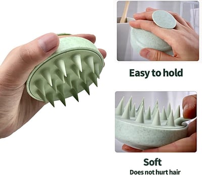 HOME ONLINE Scalp Massager - Massage Brush - Shampoo Brush - Hoofdmassage - Roos Verwijderen - Haargroei - Haarborstel - Groen