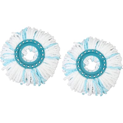 2 Pièces Tête de Rechange Mop Rotative 360 Degrés Mop Essoreuse Recharge Microfibre Très Absorbante Tête Facile