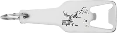 Akyol - happy camper flesopener - Camper - kampeerders - toeristen - leuk cadeau voor iemand die houd van kamperen - 105 x 25mm